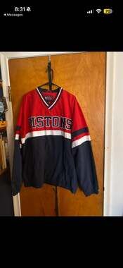 NWT NBA Detroit Pistons Retro Pullover Windbreaker XL Vintage Style Jacket